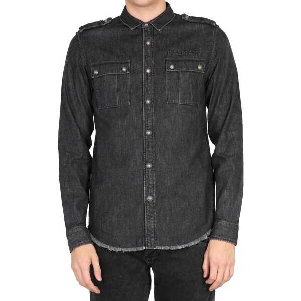 Camasi de blugi Balmain Balmain Cotton Denim Shirt Black Barbati (BM 14472831) 2