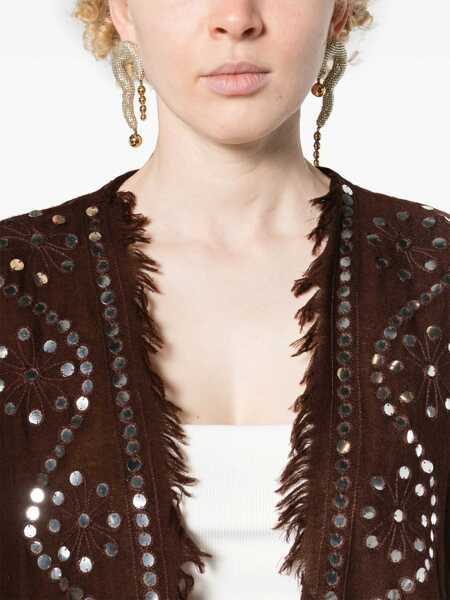 Paltoane P.A.R.O.S.H. Brown cashmere shrug Brown Femei (BM 14485703) 5