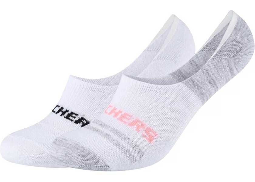 Sosete SKECHERS 2PPK Mesh Ventilation Footies Socks White Barbati (BM 14486066) 2