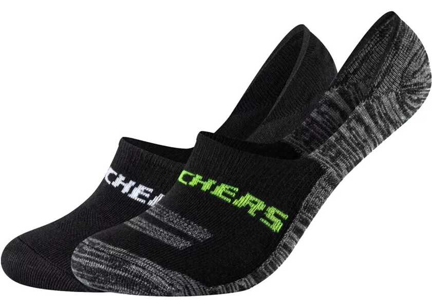 Sosete SKECHERS 2PPK Mesh Ventilation Footies Socks Black Barbati (BM 14486078) 2