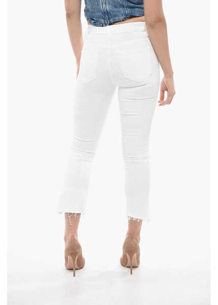 Blugi skinny MOTHER Frayed-Hem Light Wash Slim Fit Jeans 19Cm White Femei (BM 14486120) 2