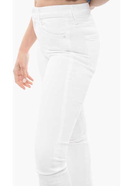 Blugi skinny MOTHER Frayed-Hem Light Wash Slim Fit Jeans 19Cm White Femei (BM 14486120) 3