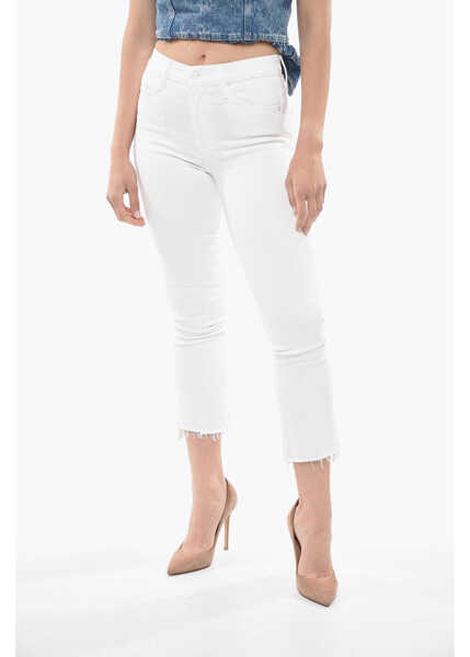 Blugi skinny MOTHER Frayed-Hem Light Wash Slim Fit Jeans 19Cm White Femei (BM 14486120) 1
