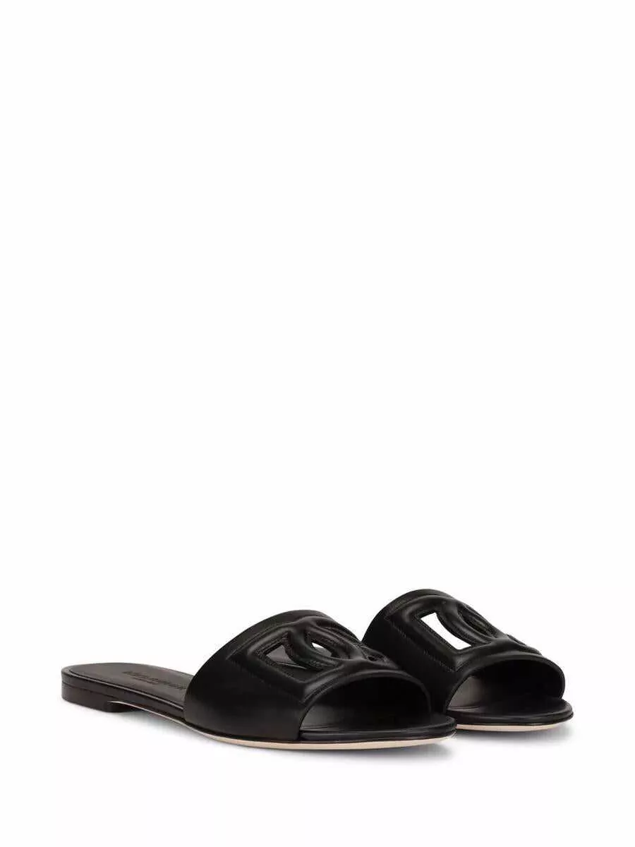 Sandale Dolce & Gabbana Dolce & Gabbana Dg Millennials Slide Sandals With Logo Black Femei (BM 14487875) 2