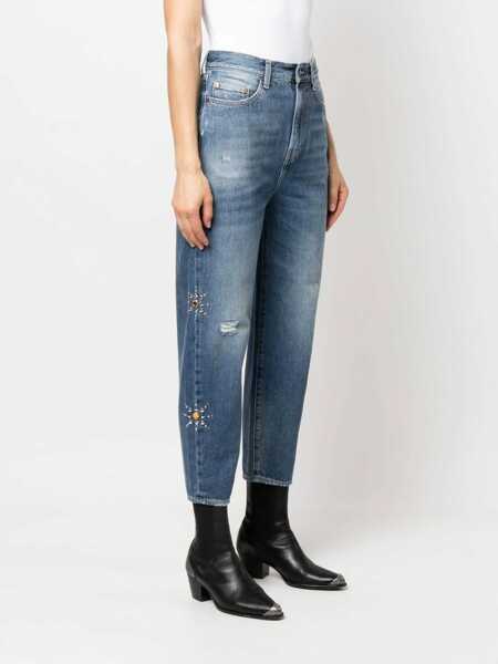Blugi drepti WASHINGTON DEE CEE Studded And Jewels Glory Tappared Fit Jeans 16Cm Blue Femei (BM 14502950) 3