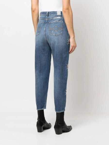 Blugi drepti WASHINGTON DEE CEE Studded And Jewels Glory Tappared Fit Jeans 16Cm Blue Femei (BM 14502950) 4