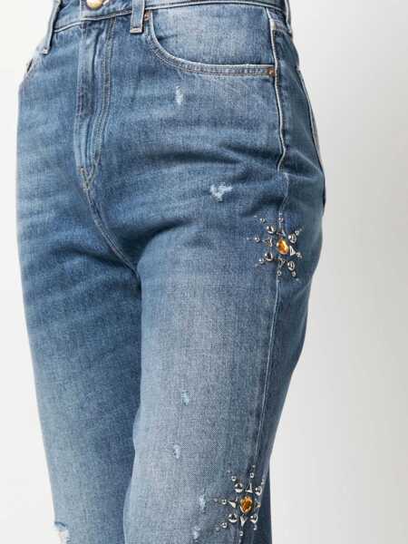 Blugi drepti WASHINGTON DEE CEE Studded And Jewels Glory Tappared Fit Jeans 16Cm Blue Femei (BM 14502950) 5