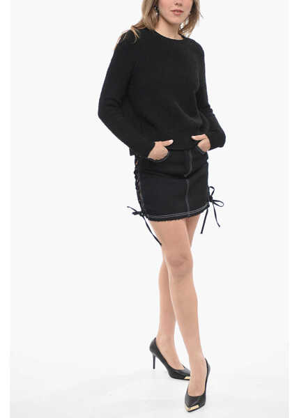 Pulovere Bottega Veneta Tweed Viscose Blend Bare Back Sweater Black Femei (BM 14503085) 4