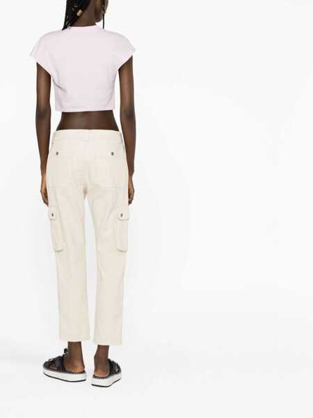 Pantaloni casual Isabel Marant Cotton Evalia Cargo Pants Beige Femei (BM 14503226) 3