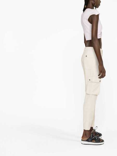 Pantaloni casual Isabel Marant Cotton Evalia Cargo Pants Beige Femei (BM 14503226) 4