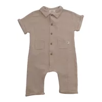 Salopete Long brown onesie Baieti