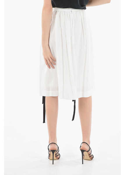 Fuste lungi JORDANLUCA Contrasting Details Flared Skirt White Femei (BM 14534033) 2