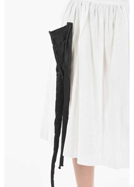 Fuste lungi JORDANLUCA Contrasting Details Flared Skirt White Femei (BM 14534033) 3