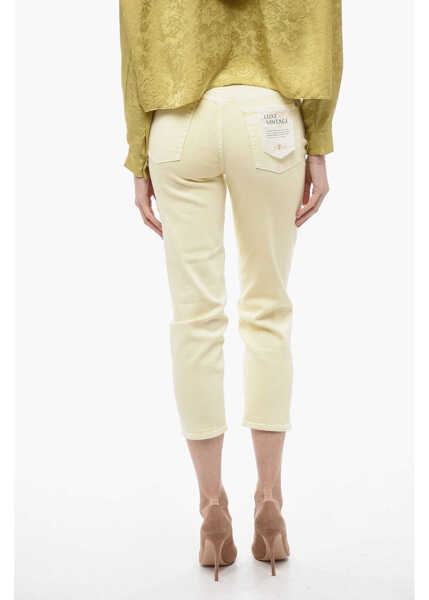 Pantaloni casual 7 For All Mankind Luxe Vintage 5 Pockets Acid Wash Effect Pants With Golden-Bu Yellow Femei (BM 14557568) 2