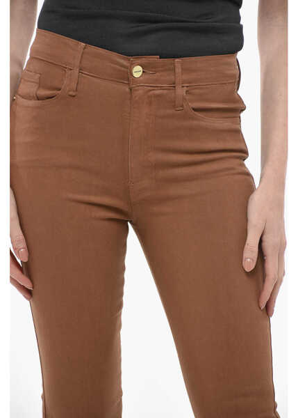 Pantaloni casual FRAME 5-Pockets Coated Cotton Lesylvie Pants Brown Femei (BM 14557586) 3