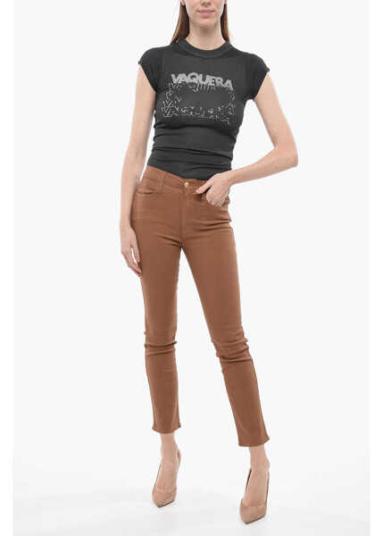 Pantaloni casual FRAME 5-Pockets Coated Cotton Lesylvie Pants Brown Femei (BM 14557586) 4