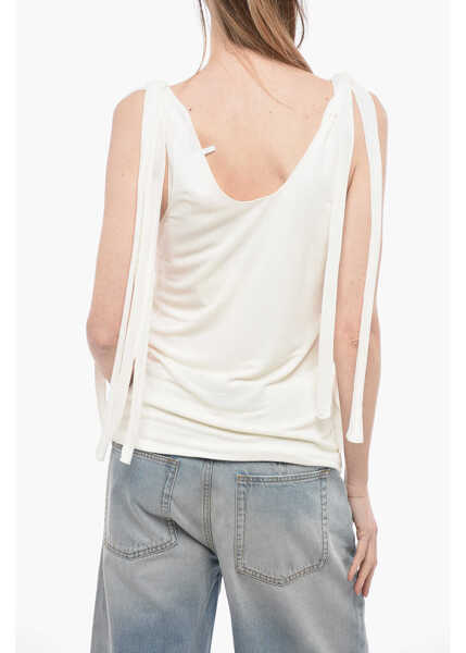 Maiouri Chloe Chiffon Tank Top With Decorative Tapes White Femei (BM 14558141) 2
