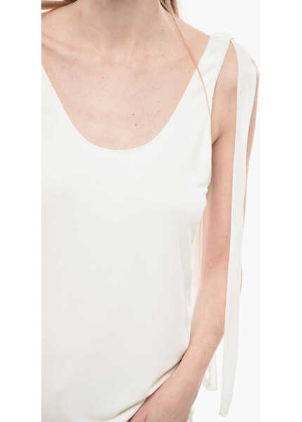 Maiouri Chloe Chiffon Tank Top With Decorative Tapes White Femei (BM 14558141) 3