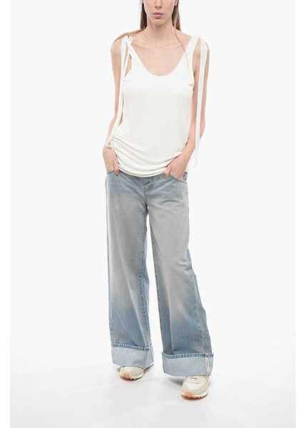 Maiouri Chloe Chiffon Tank Top With Decorative Tapes White Femei (BM 14558141) 4