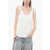 Chloe Chiffon Tank Top With Decorative Tapes White