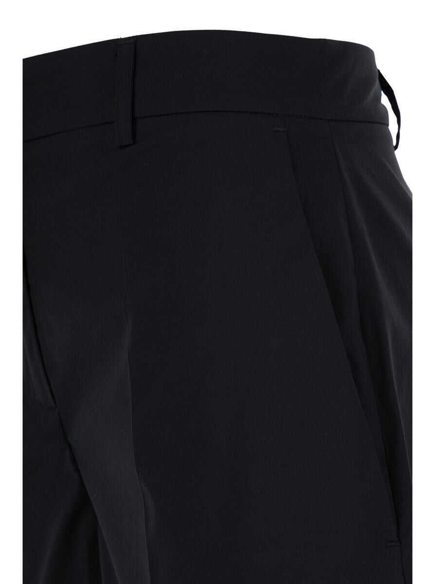 Pantaloni casual PLAIN Black Shorts With Belt Loops In Cotton Woman Black Femei (BM 14560238) 3