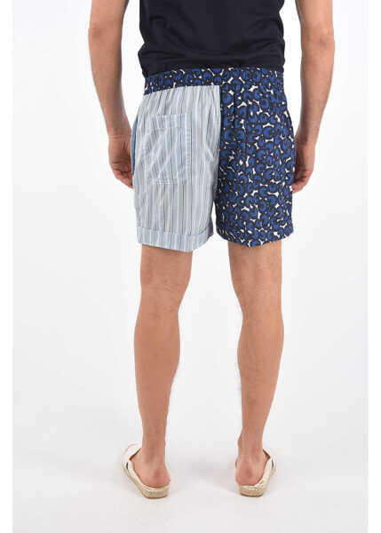 Pantaloni scurti Neil Barrett Printed Box Fit Shorts Blue Barbati (BM 14574017) 2