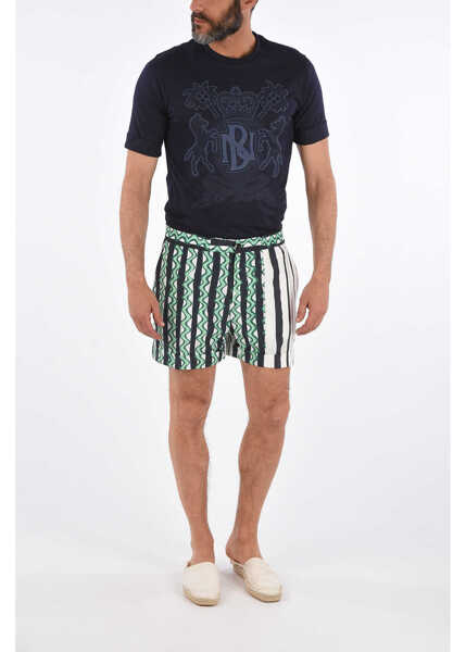 Pantaloni scurti Neil Barrett Box Fit Shorts White Barbati (BM 14574020) 4