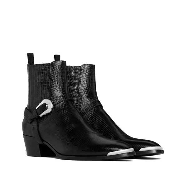 Bocanci casual Cline Celine Western Chelsea Isaac Harness Boots Black Barbati (BM 14574050) 2
