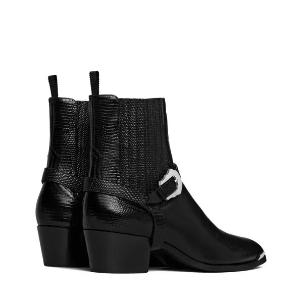 Bocanci casual Cline Celine Western Chelsea Isaac Harness Boots Black Barbati (BM 14574050) 3