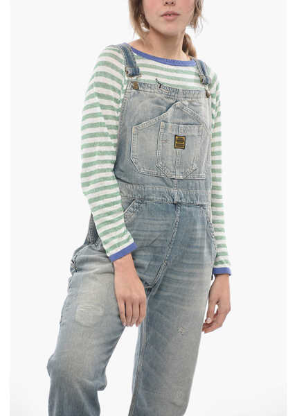 Rochii lungi WASHINGTON DEE CEE Denim Jumpsuit With Logoed And Golden Buttons Blue Femei (BM 14574332) 4