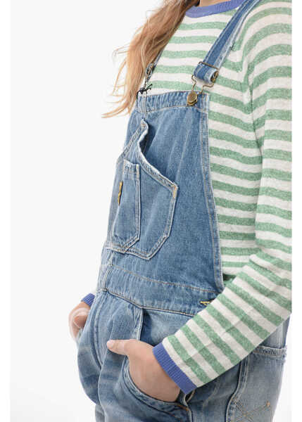 Rochii lungi WASHINGTON DEE CEE Denim Jumpsuit With Logoed And Golden Buttons Blue Femei (BM 14574338) 3