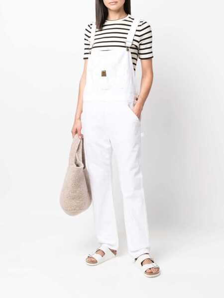 Rochii lungi WASHINGTON DEE CEE Denim Jumpsuit With Logoed And Golden Buttons White Femei (BM 14574341) 2