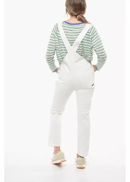 Rochii lungi WASHINGTON DEE CEE Denim Jumpsuit With Logoed And Golden Buttons White Femei (BM 14574344) 2