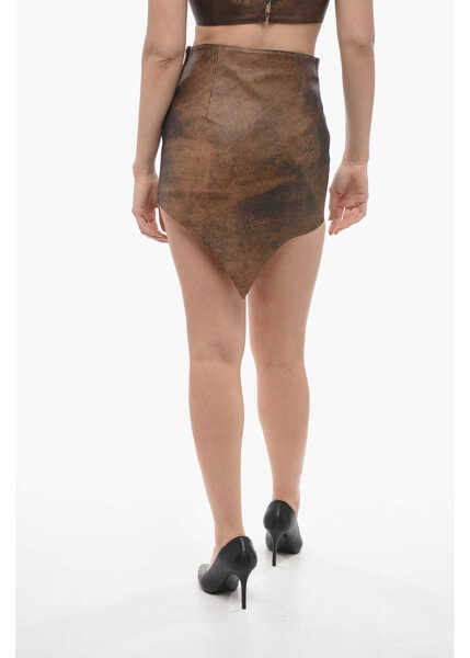 Fuste scurte BAIA V Design Leather Miniskirt Brown Femei (BM 14574392) 2