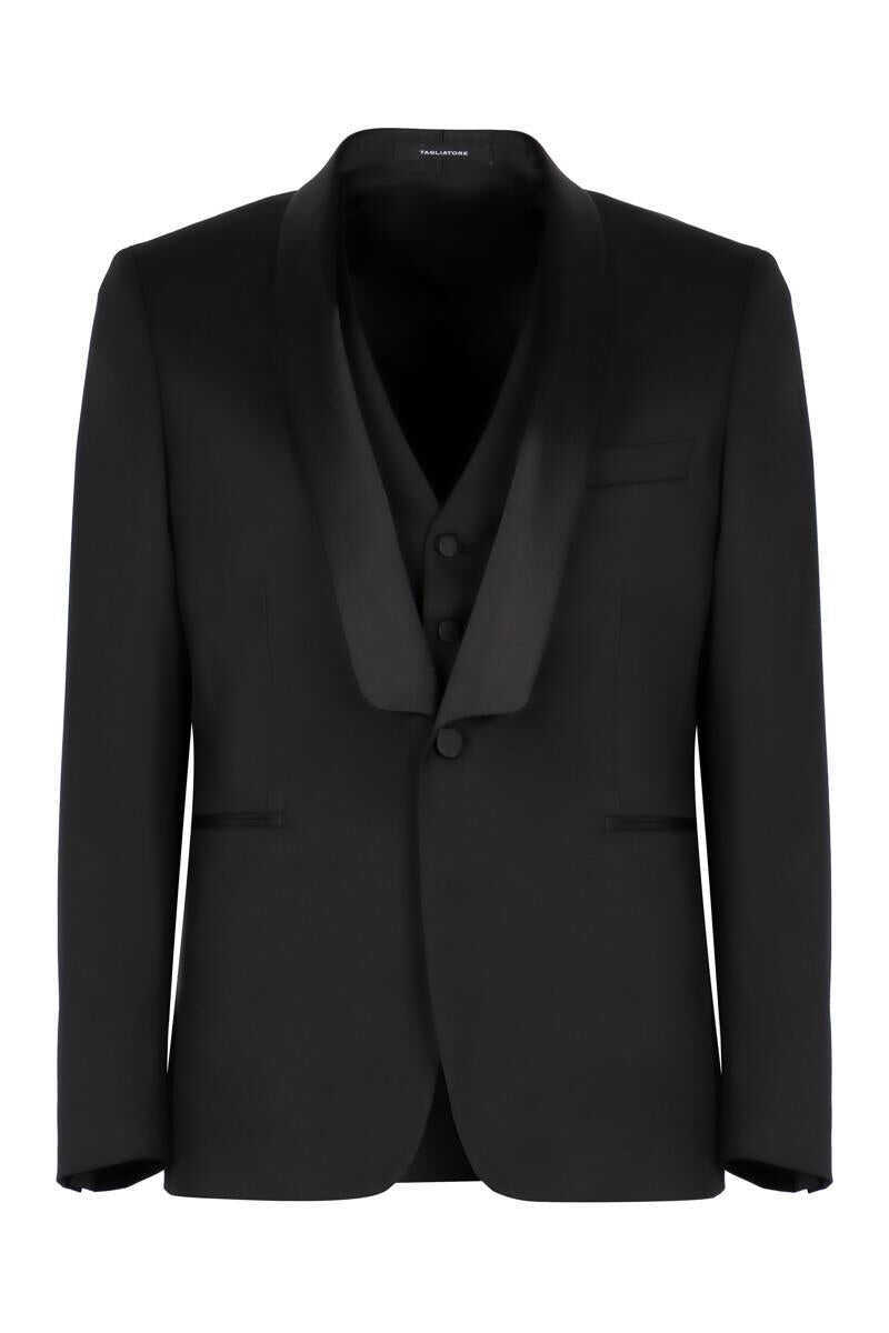 Costume Tagliatore Tagliatore Three-Piece Wool Suit Black Barbati (BM 14578532) 2