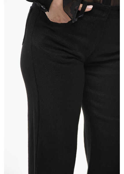 Pantaloni casual Max Mara S 5 Pocket Franci Flax Blend Pants Black Femei (BM 14584553) 3