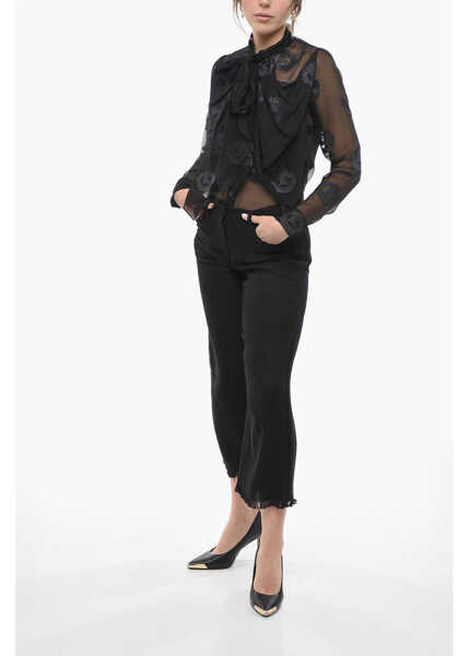 Pantaloni casual Max Mara S 5 Pocket Franci Flax Blend Pants Black Femei (BM 14584553) 4