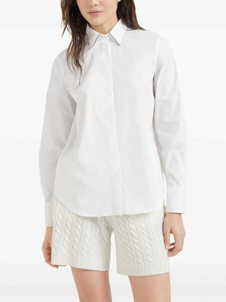 Camasi casual Brunello Cucinelli Shirt with iconic jewelry details BIANCO Femei (BM 14593742) 3