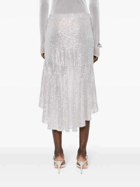 Fuste IRO Iro Asymmetric Midi Skirt SILVER Femei (BM 14603342) 4