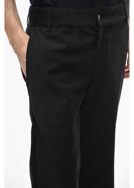 Pantaloni casual ONE OF THESE DAYS Cotton Chinos Pants With Elastic Waistband Black Barbati (BM 14603747) 3
