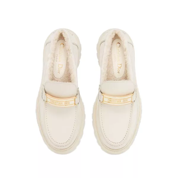 Pantofi fara toc Dior Dior Leather Loafers White Femei (BM 14608421) 2