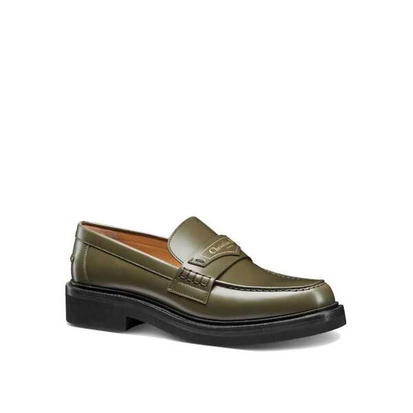 Pantofi fara toc Dior Dior Leather Loafers Green Femei (BM 14608439) 2
