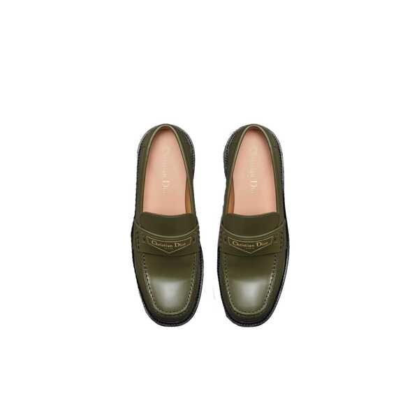 Pantofi fara toc Dior Dior Leather Loafers Green Femei (BM 14608439) 3
