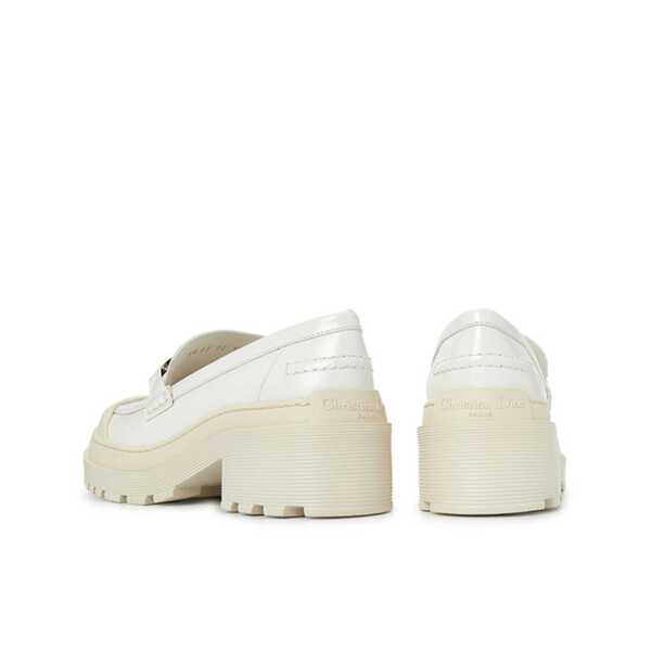 Pantofi fara toc Dior Dior Leather Loafers White Femei (BM 14608448) 3