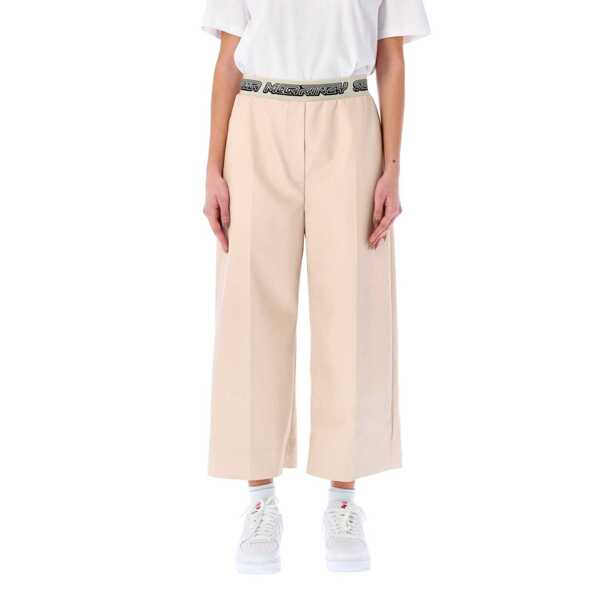 Pantaloni casual Stella McCartney Stella Mccartney Cropped Logo Pants Beige Femei (BM 14608943) 2