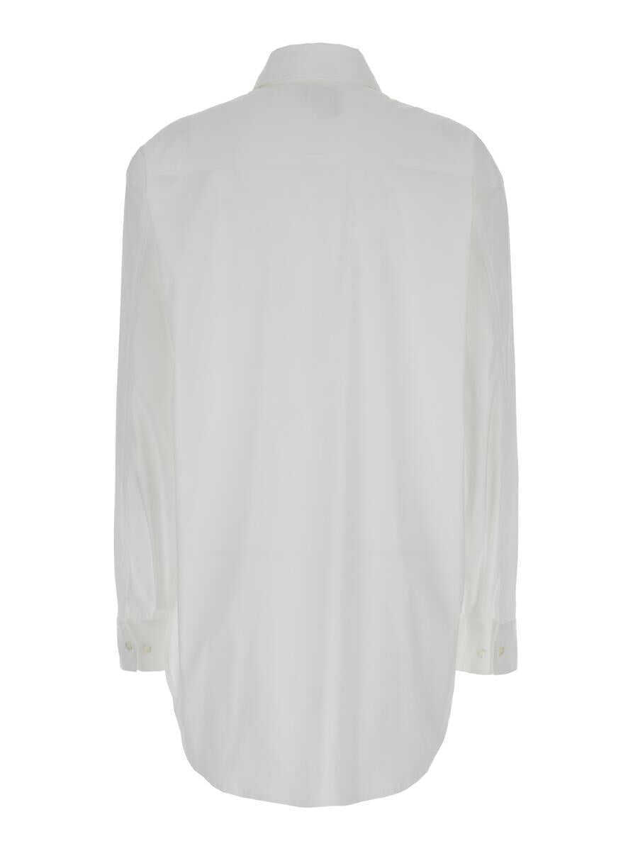 Camasi PLAIN Oversized White Shirt In Cotton Woman WHITE Femei (BM 14610092) 2