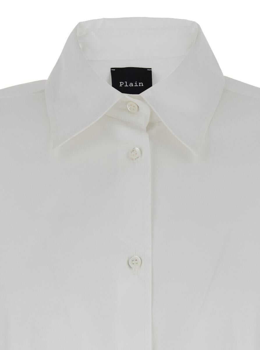 Camasi PLAIN Oversized White Shirt In Cotton Woman WHITE Femei (BM 14610092) 3