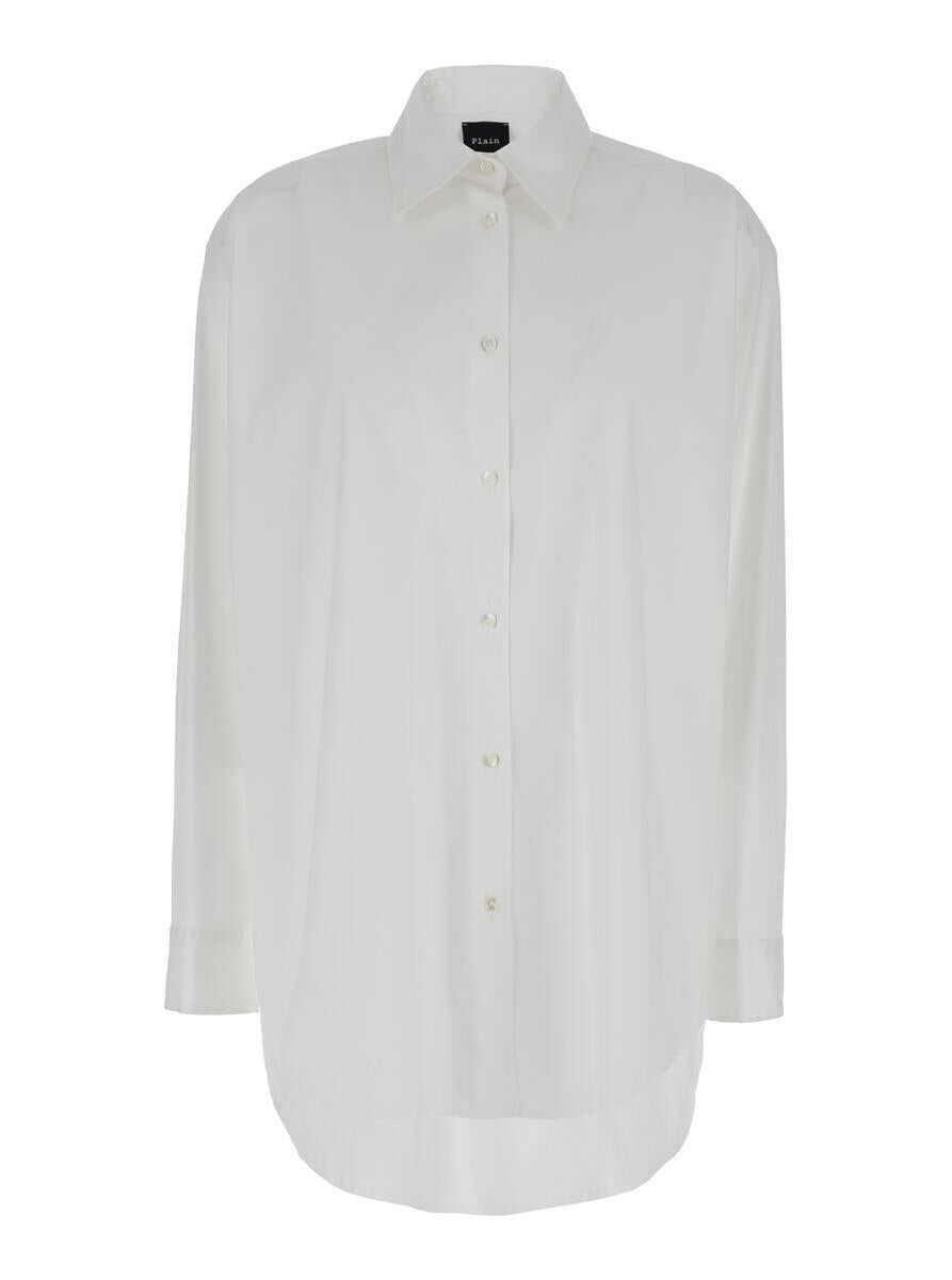 Camasi PLAIN Oversized White Shirt In Cotton Woman WHITE Femei (BM 14610092) 1