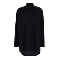 Camasi Oversized Black Shirt In Cotton Woman Femei