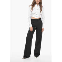 Pantaloni Valentino Garavani Dama - Pantaloni office Valentino Garavani Wool High-Waisted Pants Black Femei (BM 14614577) - B-mall.ro